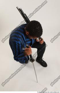 10 GARSON KNEELING POSE WITH KATANA AND SHOTGUN